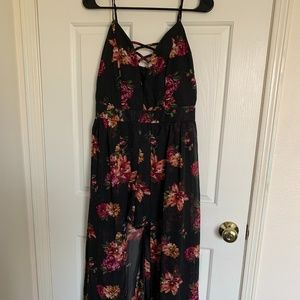 Floral Floor-Length Romper Dress
